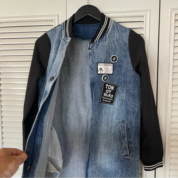 Dennim Patch’s  Long Jacket Women size Small - Picture 9 of 13